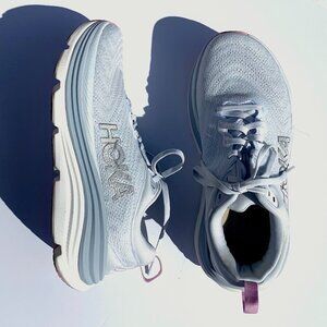 Women’s HOKA Gaviota 5 Running Shoes, Sea Ice/Pink Sz 8.5D Wide
